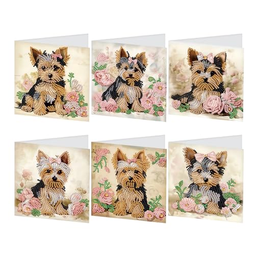 GLIDIAM 6er Set Diamond Painting Grußkarten Set Geburtstagskarte Diamond Painting Karten Dankeskarte Diamant Malerei Segensgrußkarte Feiertagskarten Stickerei Kreuzstich Geschenk || Hund Yorkshire GLIDIAM 6er Set Diamond Painting Grußkarten Set Geburtstagskarte Diamond Painting Karten Dankeskarte Diamant Malerei Segensgrußkarte Feiertagskarten Stickerei Kreuzstich Geschenk || Hund Yorkshire von GLIDIAM