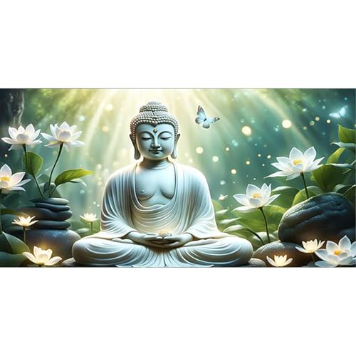 GLIDIAM 85x45cm Diamond Painting Buddha Zen, Diamant Malerei Bilder Lotusblume Religion, DIY Full Drill Basteln Erwachsene, Mosaik Stickerei Kreuzstich Geschenk für Wanddeko Wohnzimmer Schlafzimmer GLIDIAM 85x45cm Diamond Painting Buddha Zen, Diamant Malerei Bilder Lotusblume Religion, DIY Full Drill Basteln Erwachsene, Mosaik Stickerei Kreuzstich Geschenk für Wanddeko Wohnzimmer Schlafzimmer von GLIDIAM