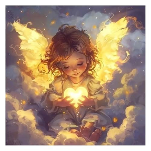 GLIDIAM Diamond Painting Engel mit Flügel, Diamant Malerei Bilder Herz Schutzengel, 30x30cm DIY Full Drill Basteln Erwachsene, Mosaik Stickerei Kreuzstich Geschenk für Wanddeko Wohnzimmer Schlafzimmer GLIDIAM Diamond Painting Engel mit Flügel, Diamant Malerei Bilder Herz Schutzengel, 30x30cm DIY Full Drill Basteln Erwachsene, Mosaik Stickerei Kreuzstich Geschenk für Wanddeko Wohnzimmer Schlafzimmer von GLIDIAM