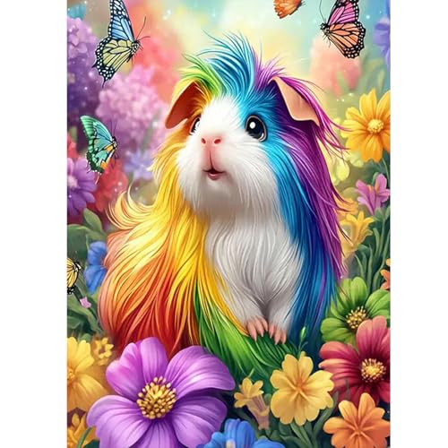 GLIDIAM Diamond Painting Hamster Maus Schmetterling, Diamant Malerei Bilder Tiere, 30x40cm DIY Full Drill Basteln Erwachsene, Mosaik Stickerei Kreuzstich Geschenk für Wanddeko Wohnzimmer Schlafzimmer GLIDIAM Diamond Painting Hamster Maus Schmetterling, Diamant Malerei Bilder Tiere, 30x40cm DIY Full Drill Basteln Erwachsene, Mosaik Stickerei Kreuzstich Geschenk für Wanddeko Wohnzimmer Schlafzimmer von GLIDIAM