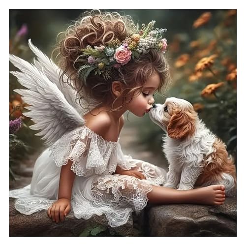 GLIDIAM Diamond Painting Hund Shih Tzu Engel Kuss, Diamant Malerei Bilder Tiere, 30x30cm DIY Full Drill Basteln Erwachsene, Mosaik Stickerei Kreuzstich Geschenk für Wanddeko Wohnzimmer Schlafzimmer GLIDIAM Diamond Painting Hund Shih Tzu Engel Kuss, Diamant Malerei Bilder Tiere, 30x30cm DIY Full Drill Basteln Erwachsene, Mosaik Stickerei Kreuzstich Geschenk für Wanddeko Wohnzimmer Schlafzimmer von GLIDIAM