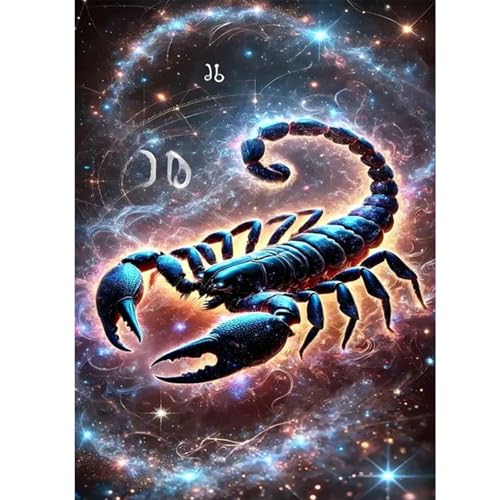 GLIDIAM Diamond Painting Sternzeichen Skorpion, Diamant Malerei Bilder Tiere, 30x40cm DIY Full Drill Basteln Erwachsene, Mosaik Stickerei Kreuzstich Geschenk für Wanddeko Wohnzimmer Schlafzimmer GLIDIAM Diamond Painting Sternzeichen Skorpion, Diamant Malerei Bilder Tiere, 30x40cm DIY Full Drill Basteln Erwachsene, Mosaik Stickerei Kreuzstich Geschenk für Wanddeko Wohnzimmer Schlafzimmer von GLIDIAM