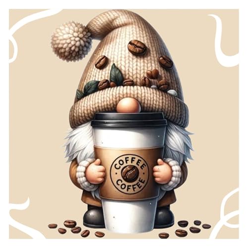 GLIDIAM Diamond Painting Wichtel Kaffee, Diamant Malerei Bilder Gnome Zwerge, 30x30cm DIY Full Drill Basteln Erwachsene, Mosaik Stickerei Kreuzstich Geschenk für Wanddeko Wohnzimmer Schlafzimmer GLIDIAM Diamond Painting Wichtel Kaffee, Diamant Malerei Bilder Gnome Zwerge, 30x30cm DIY Full Drill Basteln Erwachsene, Mosaik Stickerei Kreuzstich Geschenk für Wanddeko Wohnzimmer Schlafzimmer von GLIDIAM