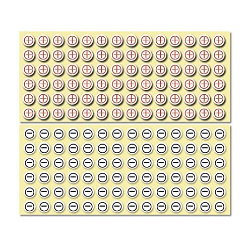 Positive und negative Etiketten, Aufkleber, Etiketten, plus Minus 8 mm Aufkleber, Aufkleber und Papier, rund beschichtet D0w2 von GLIMDA