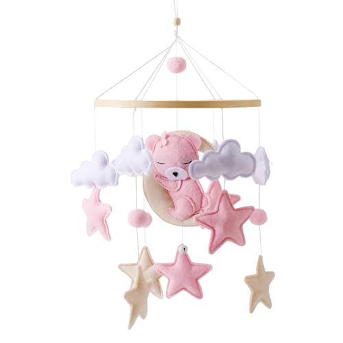 GLITZFAS Mobile Baby Hölz Babybett Mobile Baby Windspiel Filzbällen Rosa Bär Babyzimmer Mobile Baby Neugeborene Jungen Mädchen Anhänger GLITZFAS Mobile Baby Hölz Babybett Mobile Baby Windspiel Filzbällen Rosa Bär Babyzimmer Mobile Baby Neugeborene Jungen Mädchen Anhänger von GLITZFAS