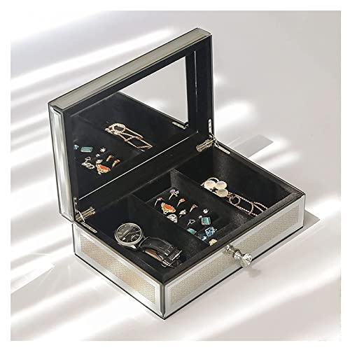 GLJTUO Schmuckkästchen, Schmuckaufbewahrung, Luxuriöses Diamantglas, Verspiegeltes Schmuckkästchen, Organizer, Aufbewahrung, Schmuckschatulle Für Frauen, Europäischer Stil, Gepu,A-Single Layer von GLJTUO
