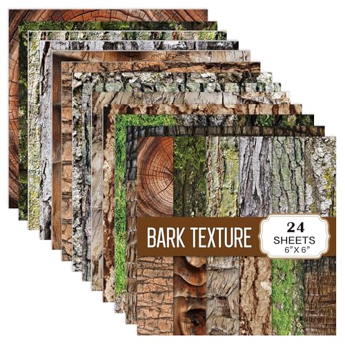 GLKTOPO Sammelalbum-Papier mit Holzstruktur-Muster, einseitig, 15,2 x 15,2 cm, Vintage-Tagebuch, Scrapbooking, Zubehör, für ästhetische Raumdekoration, Wandkunst, DIY-Fotoalbum, 24 Blatt (G038) von GLKTOPO