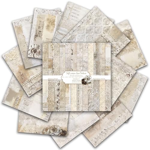 GLKTOPO Vintage-Scrapbook Papier, 30,5 x 30,5 cm, doppelseitig, verschiedene Muster, Frühlingsblumenkarton, gefaltet, flach, Origami, dekoratives Bastelpapier für DIY-Kartenherstellung, Fotoalbum von GLKTOPO