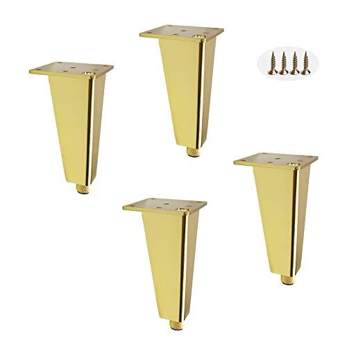 4er-Pack verstellbare Sofabeine – langlebige Möbelbeine aus Metall in Schwarz und Gold. Couchtischbeine in 3 Größen (30 cm, 35 cm, 8 cm) mit Befestigungsschrauben für eine einfache Installat von GLMGBP