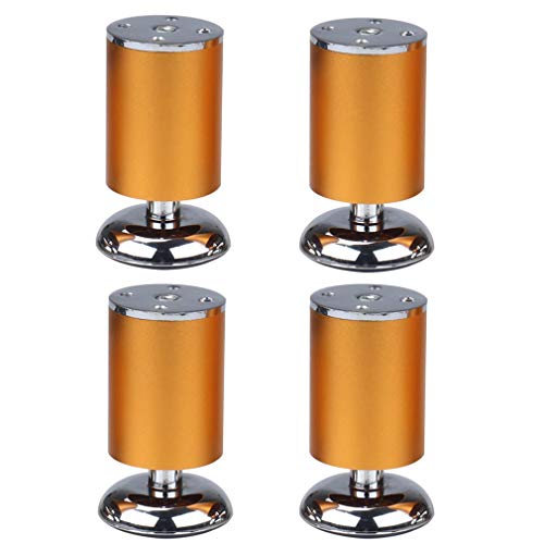 GLMGBP 4 x Goldfarbene Möbelbeine aus Aluminiumlegierung, 50 cm Durchmesser, Gummifüße, sichere und leise Tischbeine für Zuhause und Büro, 10 cm Höhe (3,94 Zoll) – Werten Sie Ihre Möbel auf von GLMGBP