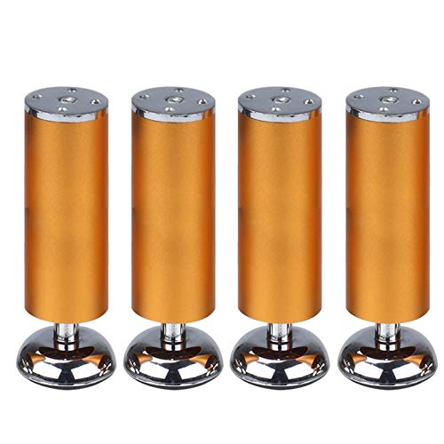 GLMGBP 4 x Möbelbeine aus Aluminiumlegierung, 50 cm Durchmesser, Gummikappen für sichere und geräuschlose Nutzung, perfekt für Tische und Heimwerkerprojekte – Gold-Finish, langlebig und stilvoll von GLMGBP