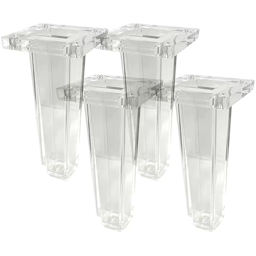 GLMGBP 4er-Pack Möbelbeine aus Acryl, transparente Sofafüße, Ersatz, Moderne, durchsichtige Couchbeine, stilvolle Tischfüße aus Acryl für die Inneneinrichtung, langlebiges und Elegantes Design von GLMGBP