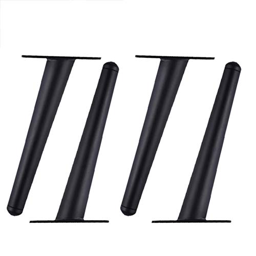 GLMGBP 4er-Pack kegelförmige Möbelbeine aus Metall, höhenverstellbar, 1072 cm, schwarz, Sofa- und Tischbeine, stabile Tragkraft 800 kg, perfekt für Couchtisch, Fernsehschrank und Bett von GLMGBP