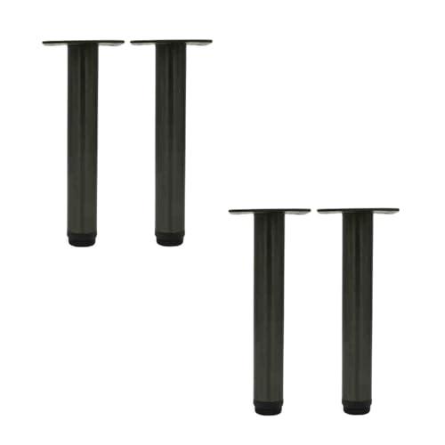 GLMGBP 4er-Pack verstellbare Möbelbeine aus Metall, Sofafüße aus Edelstahl für Couchtische und Fernsehschränke, gebürstetes Schwarz, 180 mm (7 Zoll), Werten Sie Ihre Heimdekoration auf von GLMGBP