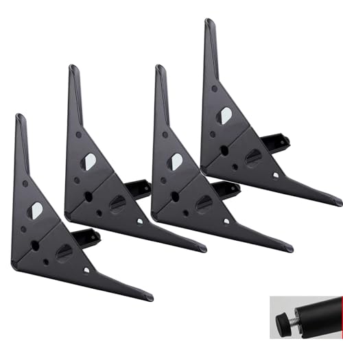 GLMGBP 4er-Set Möbelbeine aus Metall, robuste, Moderne Tisch-, Schreibtisch-, Stuhl- und Sofabeine in Diamantform, dreieckige Füße für Tisch, Schrank, Schrank, Sofa, Mattschwarz (25 cm, A) von GLMGBP