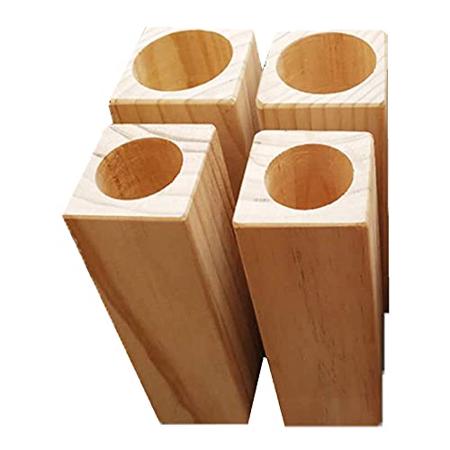 GLMGBP Höhenverstellbare Möbelerhöhungen, 20 cm, Bett- und Schreibtischlift aus Holz, Aufbewahrungslösung für Möbelbeine, 4er-Set (6,5 cm), mehr Platz und Komfort von GLMGBP