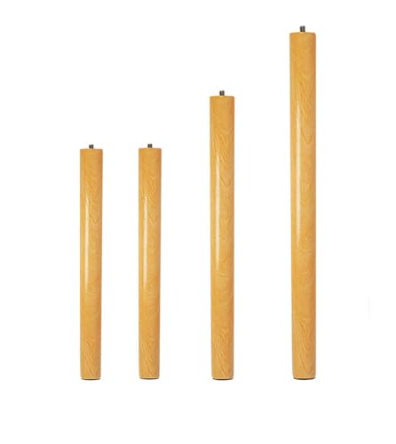 GLMGBP Möbelbeine aus Holz für Sofa, Couchtischbeine mit Montageplatte, Anti-Rutsch-Pads, runde und quadratische kleine Tisch- und Schreibtischbeine (71 cm, 4er-Set) von GLMGBP