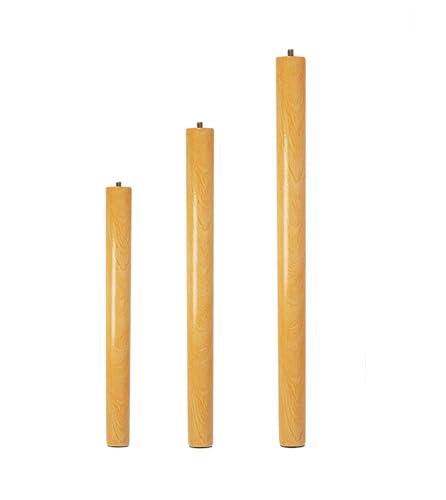 GLMGBP Möbelbeine aus Holz für Sofas und Couchtische, Montageplatten, Anti-Rutsch-Pads, runde und quadratische Schreibtischstütze für kleine Tische (60 cm, 3er-Set) von GLMGBP
