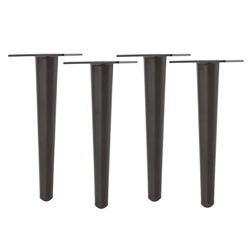 GLMGBP Möbelbeine aus Metall (4er-Set), stabile Schrankbeine für Couchtische, Sofas, Fernsehschränke und Badezimmerschränke, 1000 kg Tragkraft, gerade, Schwarze Ersatz-Tischfüße, 9,8 Zoll von GLMGBP