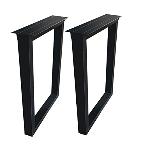 GLMGBP Rustikale Tischbeine aus Vierkantrohr, robuste Möbelbeine aus Metall für Esstisch, Couchtisch, Computertisch, 2er-Set, Schwarze Beine von GLMGBP