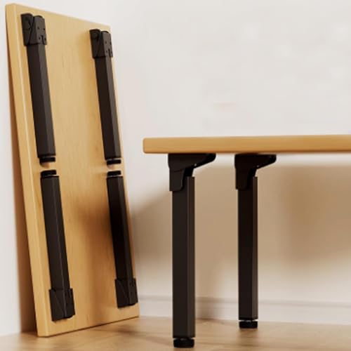 GLMGBP Set mit 4 schwarzen, klappbaren Tischbeinen, verstellbar um 90 Grad, Möbelbeine aus Metall für TV-Schränke, Ersatzteile (70 cm), langlebiges, platzsparendes Design von GLMGBP