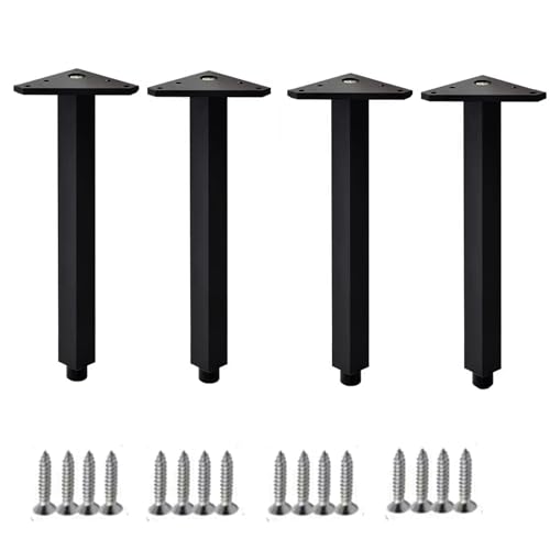 GLMGBP Stück verstellbare Möbelbeine aus Aluminiumlegierung, zylindrische Schrankfüße für Esstische, Schränke und Couchtische, Ersatzstütze aus Metall mit Schrauben (6 cm) von GLMGBP