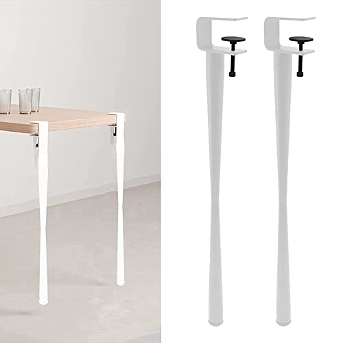 GLMGBP Tischbeine aus Metall, abnehmbare Klemmen aus Eisen, F-förmige Esstischfüße für DIY-Kaffeemöbel und Konsolentische, Design ohne Stanzen, schützt den Schreibtisch (75 cm/30 Zoll, weiß) von GLMGBP