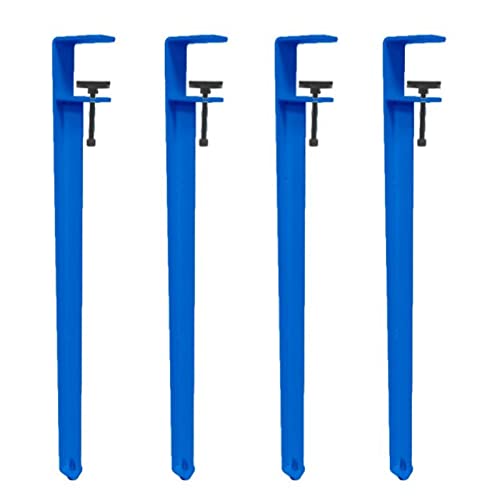 GLMGBP Verstellbare, 71 cm Lange, F-förmige Tischbeine zum Anklipsen für Arbeitstische und Couchtische, 4er-Set, Blaue Möbelbeine im Design ohne Stanzen von GLMGBP