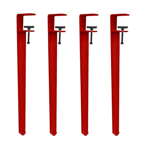 GLMGBP Verstellbare F-förmige Möbelbeine für Arbeitstische, 71 cm, zum Anklipsen, Design ohne Stanzen (4 Stück, rot) von GLMGBP