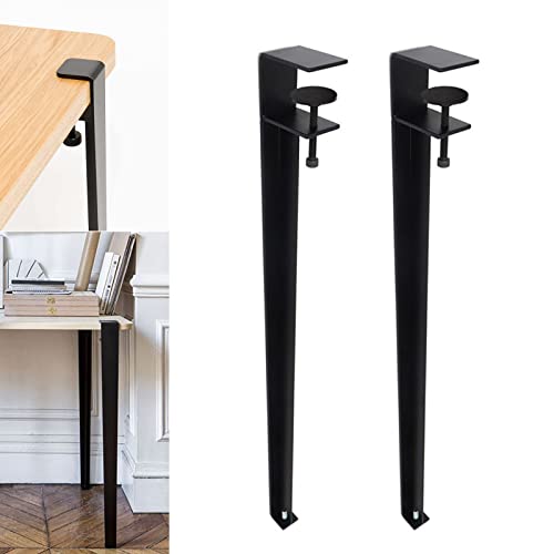 GLMGBP Verstellbare F-förmige Tischbeine zum Anklipsen für Arbeitstische, Couchtische, Stehtische, 71 cm (2 Stück, schwarz), Design ohne Stanzen, Möbelbeine, Stuhlbeine, Frühstücksbarbeine, Arbeits von GLMGBP