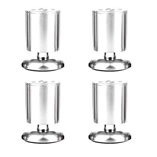 GLMGBP Verstellbare Möbelbeine aus Edelstahl, 4er-Set – rutschfeste Couchtisch- und Sofafüße mit Montageplatte und Schrauben – 3 Farben erhältlich (18 cm/7,1 Zoll und 8 cm/3,1 Zoll) von GLMGBP