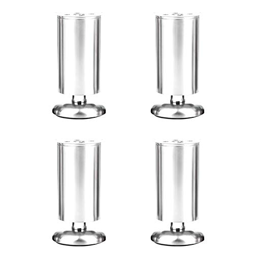 GLMGBP Verstellbare Möbelbeine aus Edelstahl – 4er-Set mit rutschfesten Füßen für Couchtische und Sofas. Inklusive Montageplatte und Schrauben. 3 Farboptionen (18 cm/7,1 Zoll, Schwarz, Silber, 12 c von GLMGBP
