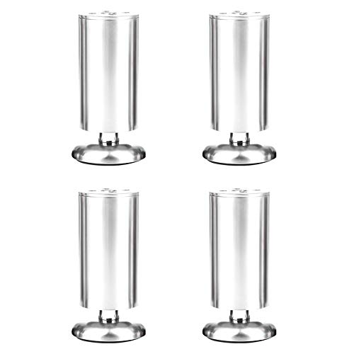 GLMGBP Verstellbare Möbelbeine aus Edelstahl für Couchtische und Sofas – rutschfeste Badezimmerfüße, 4er-Set mit Montageplatte und Schrauben, 3 Farben (Schwarz 18 cm/7,1 Zoll Silber) von GLMGBP
