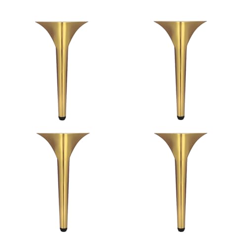 GLMGBP Verstellbare Möbelbeine aus Metall, 1 cm hoch, Stützbeine aus Edelstahl für Couchtisch und Nachttisch, gebürstetes Gold-Finish, 4er-Set (15 cm) von GLMGBP