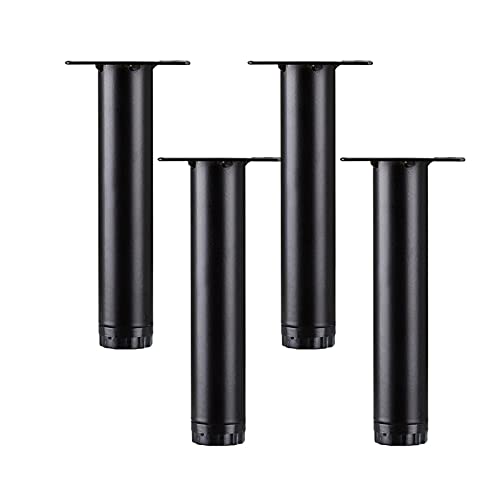 GLMGBP Verstellbare Möbelbeine aus Metall, 4er-Pack, runde Schrankfüße aus Eisen, Ersatzbeine für Sofa, Couch, Kleiderschrank, Tisch, Bett und Möbelverbesserungen von GLMGBP
