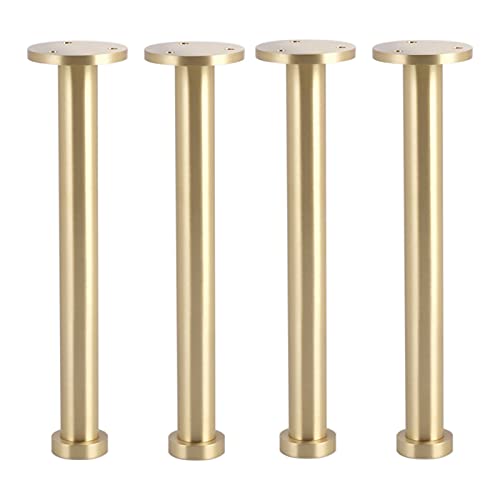 GLMGBP Verstellbare Möbelbeine aus massivem Messing, 4er-Set, 21 cm, Ersatz-Sofa-Stützfüße für Schrankstühle, Couchtische, Sessel, Gold-Finish von GLMGBP