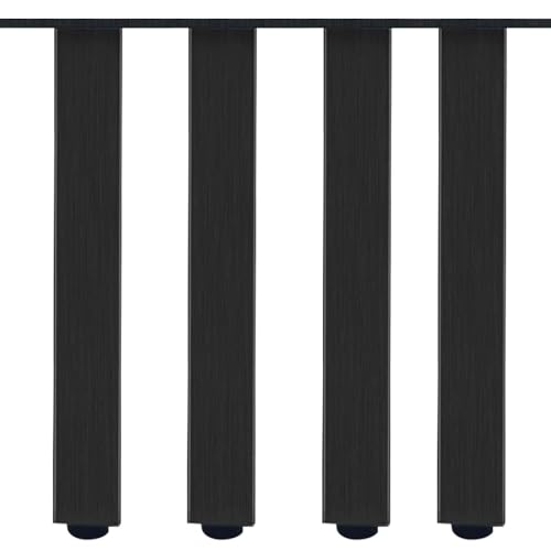 GLMGBP Verstellbare Schwarze Möbelbeine, 50 cm, 4er-Pack, quadratisch, Aluminiumlegierung, eloxierte Oberfläche, Höhe: 660 cm, Sofatischbeine, Couchtischfüße, 19,7 von GLMGBP