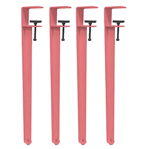 GLMGBP Verstellbare Tischbeine aus Metall, 4er-Pack, F-förmige Möbelbeine aus Eisen für DIY-Couchtisch und Esstisch, Montage ohne Bohren, inkl. Schutzpolster und Inbusschlüssel (71 cm, Pink) von GLMGBP