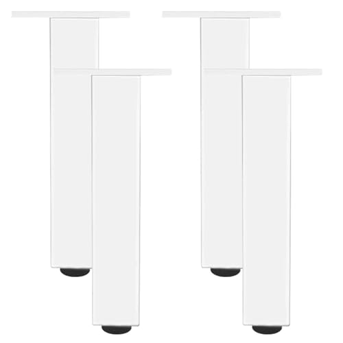 GLMGBP Verstellbare weiße Möbelbeine, 4er-Pack, quadratisch, Aluminiumlegierung, eloxiertes Finish, Höhe 660 cm, Sofa- und Couchtischfüße 27 cm/10,6 Zoll, passend für alle Möbel von GLMGBP