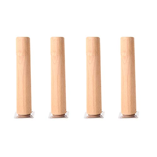 GLMGBP runde Möbelbeine aus Holz, Ersatz-Tischfüße für Couchtische, Sofas, TV-Ständer und Esstische, inkl. Montageplatten und Schrauben (15 cm) von GLMGBP