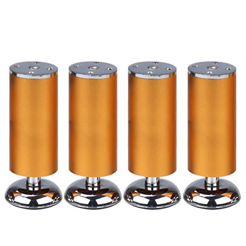 GLMGBP x Möbelbeine aus Aluminiumlegierung – 50 mm Durchmesser, 18 cm Höhe, Gummikappen für sichere, geräuschlose Nutzung – ideal für Tische, Stühle und Heimdekoration (Gold-Finish) von GLMGBP