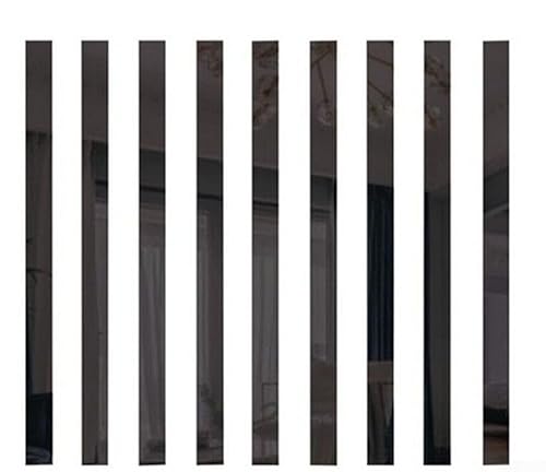 Langstreifige Acryl-Spiegelfliesen, langer Streifen, Acryl-Spiegelmosaik, Wandaufkleber, Wohnzimmer, Schlafzimmer, Dekoration, für Zuhause, Wohnzimmer, Schlafzimmer, DIY-Dekoration (schwarz) von GLOBALHUT