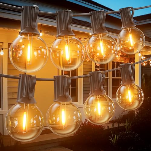 GLOBELIT 60M Lichterkette Außen Dimmbar,G40 LED Outdoor Lichterkette mit Fernbedienung, 100+4 Lichterkette Außen Wasserdicht Hängende Lights für Terrasse, Garten, Party Warmweiß (2 Set *30M) von GLOBELIT