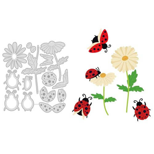 GLOBLELAND Blumen-Marienkäfer-Metall-Stanzformen, Blumen-Marienkäfer-Stanzformen, Metallschablonen, Metallstanzformen Für Kartenherstellung, Prägewerkzeug, Schablone, Scrapbooking GLOBLELAND Blumen-Marienkäfer-Metall-Stanzformen, Blumen-Marienkäfer-Stanzformen, Metallschablonen, Metallstanzformen Für Kartenherstellung, Prägewerkzeug, Schablone, Scrapbooking von GLOBLELAND