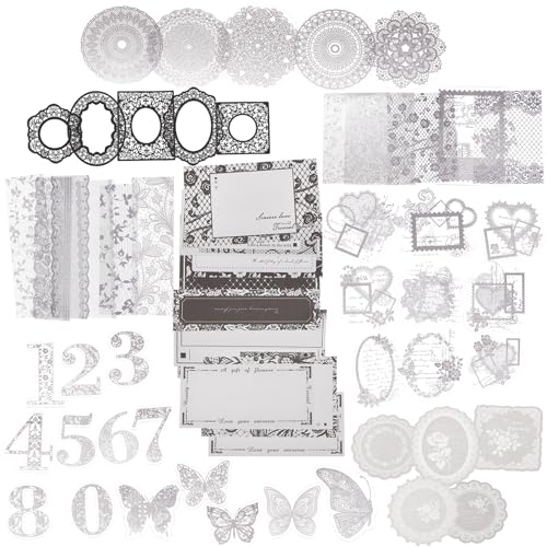 GLOBLELAND 1 Stück Schwarz-Weiße Spitzen-Papierrahmen, Spitze, DIY-Scrapbooking-Kits, Scrapbook-Zubehör, Vintage-Scrapbook-Rahmen, Tagebuch, Fotoalbum, Scrapbooking, Basteln GLOBLELAND 1 Stück Schwarz-Weiße Spitzen-Papierrahmen, Spitze, DIY-Scrapbooking-Kits, Scrapbook-Zubehör, Vintage-Scrapbook-Rahmen, Tagebuch, Fotoalbum, Scrapbooking, Basteln von GLOBLELAND