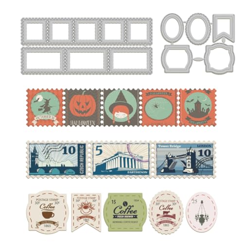 GLOBLELAND Fotorahmen Stempelplatten Stanzformen Für Die Kartenherstellung, Rechteckige Rahmenstanzungen, Prägeschablonen Aus Karbonstahl, Vorlage Für DIY, Scrapbooking, Album, Basteldekoration von GLOBLELAND