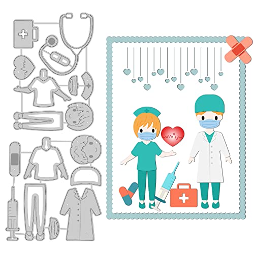 GLOBLELAND 2 Stück Doktor Krankenschwester Stanzformen Metall Stethoskop Medizinbox Stanzschnitte Prägeschablonen Vorlage für die Kartenherstellung Dekoration für DIY Scrapbooking Album Handwerk GLOBLELAND 2 Stück Doktor Krankenschwester Stanzformen Metall Stethoskop Medizinbox Stanzschnitte Prägeschablonen Vorlage für die Kartenherstellung Dekoration für DIY Scrapbooking Album Handwerk von GLOBLELAND