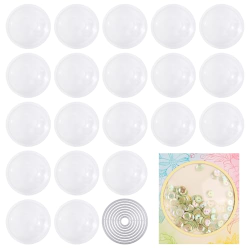 GLOBLELAND 20Pcs 3.7" Round Shaker Covers 3D Circle Dimensional Domes and 8Pcs/Set Nesting Circle Dies for Card Making Plastic Clear Puffy Shaker Covers for Shaker Card Decor Metal Die Cuts GLOBLELAND 20Pcs 3.7" Round Shaker Covers 3D Circle Dimensional Domes and 8Pcs/Set Nesting Circle Dies for Card Making Plastic Clear Puffy Shaker Covers for Shaker Card Decor Metal Die Cuts von GLOBLELAND
