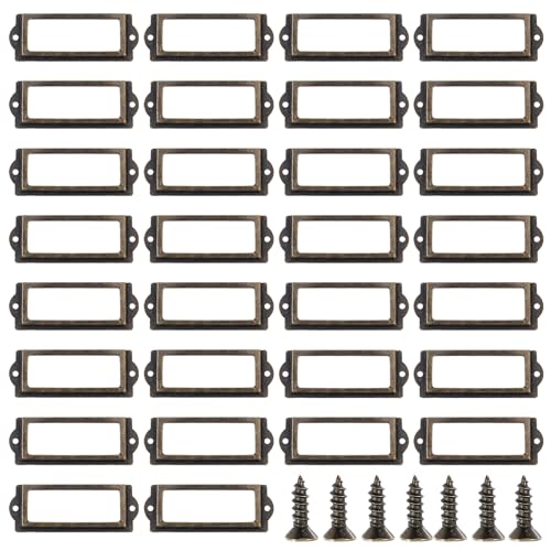 GLOBLELAND 30 Stück Etikettenhalter Aus Antikem Messing, 1.2x3.2zoll, Eisen Kartenrahmen Mit Schrauben, Aktenschubladenschrank, Kartenanhänger, Etikettenhalter, Eisen Kartenrahmen GLOBLELAND 30 Stück Etikettenhalter Aus Antikem Messing, 1.2x3.2zoll, Eisen Kartenrahmen Mit Schrauben, Aktenschubladenschrank, Kartenanhänger, Etikettenhalter, Eisen Kartenrahmen von GLOBLELAND
