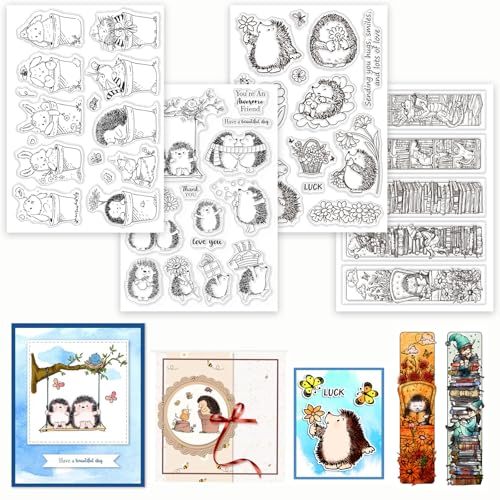 GLOBLELAND 4 Blatt Süßer Igel Stempel Für Scrapbooking Cartoon Tier Kaninchen Silikonstempel Lesezeichen Transparentes Stempelset Für Kartengestaltung DIY Prägung Journaling GLOBLELAND 4 Blatt Süßer Igel Stempel Für Scrapbooking Cartoon Tier Kaninchen Silikonstempel Lesezeichen Transparentes Stempelset Für Kartengestaltung DIY Prägung Journaling von GLOBLELAND